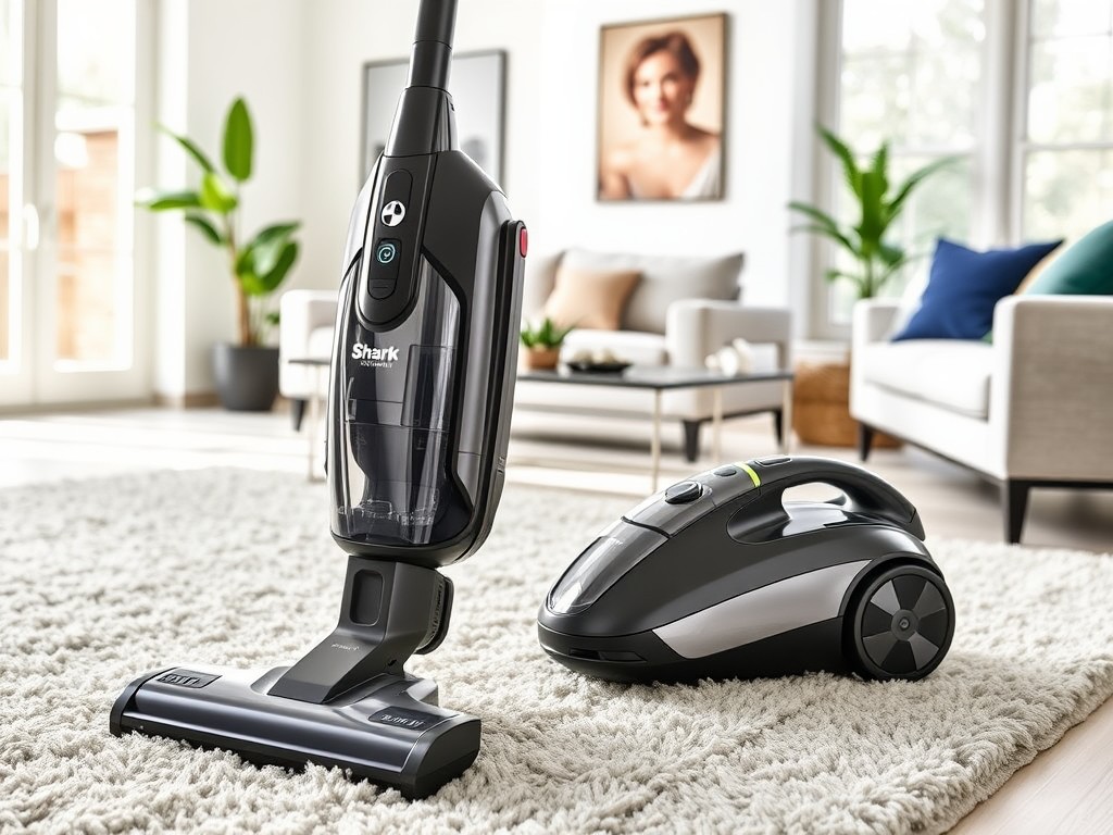 Shark Navigator Lift-Away , featuring a lightweight design and detachable canister for easy cleaning of carpets and hard floors.