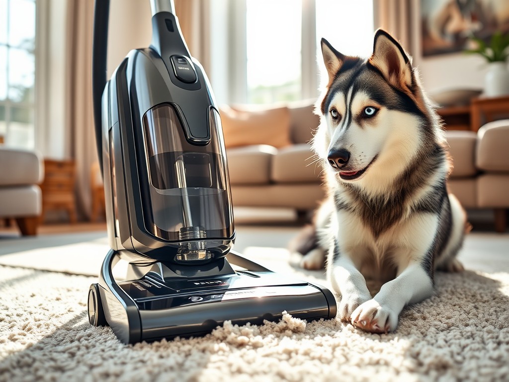 Efficient vacuum cleaner for Husky hair to keep your home clean and fur-free.