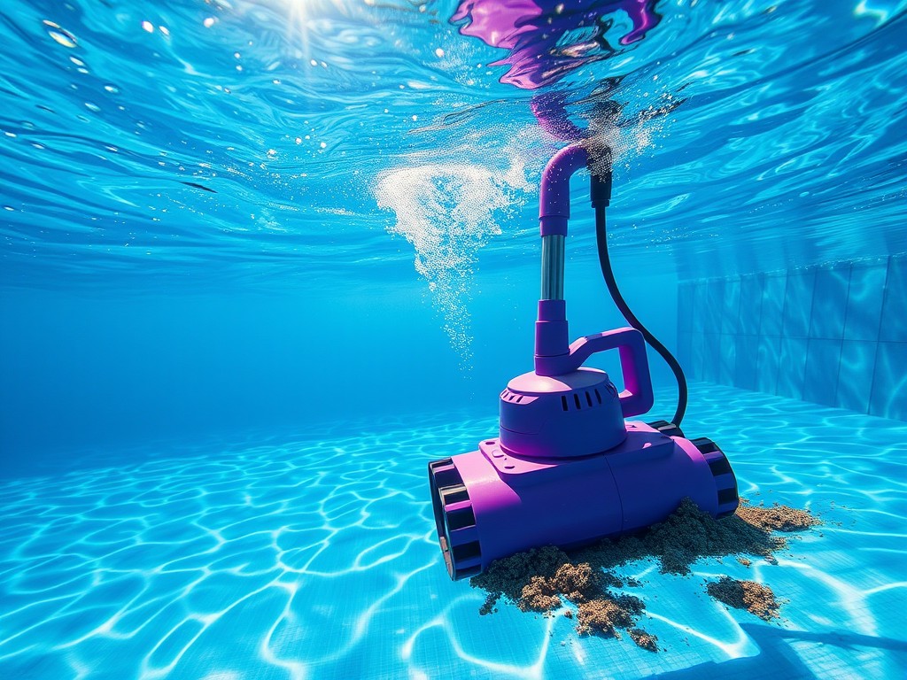 Image of the Water Tech Pool Blaster Max, highlighting its powerful suction and compact design for efficient pool and hot tub cleaning.

