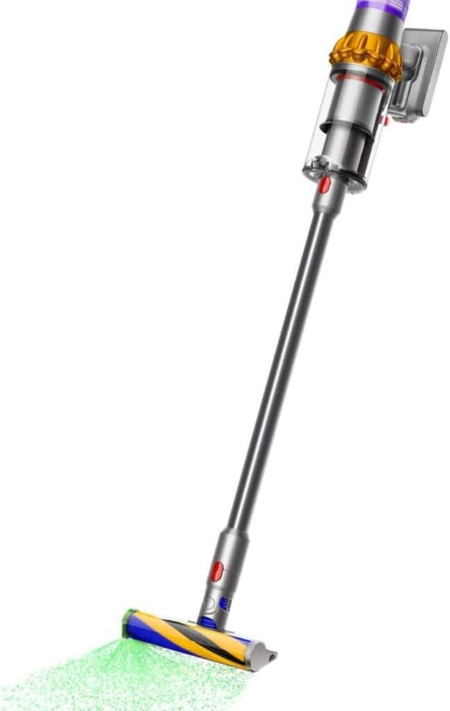 Dyson V15 detect vaccuum cleaner for tile floor.
