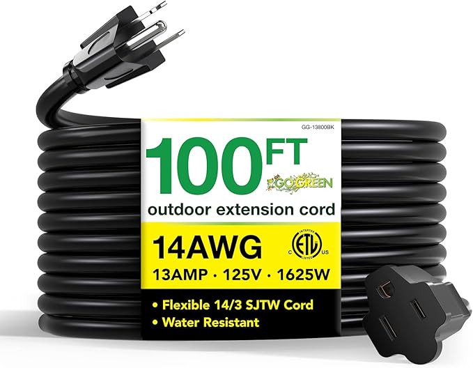 GoGreen Power 14/3 SJTW Extension Cord for vacuum cleaners
