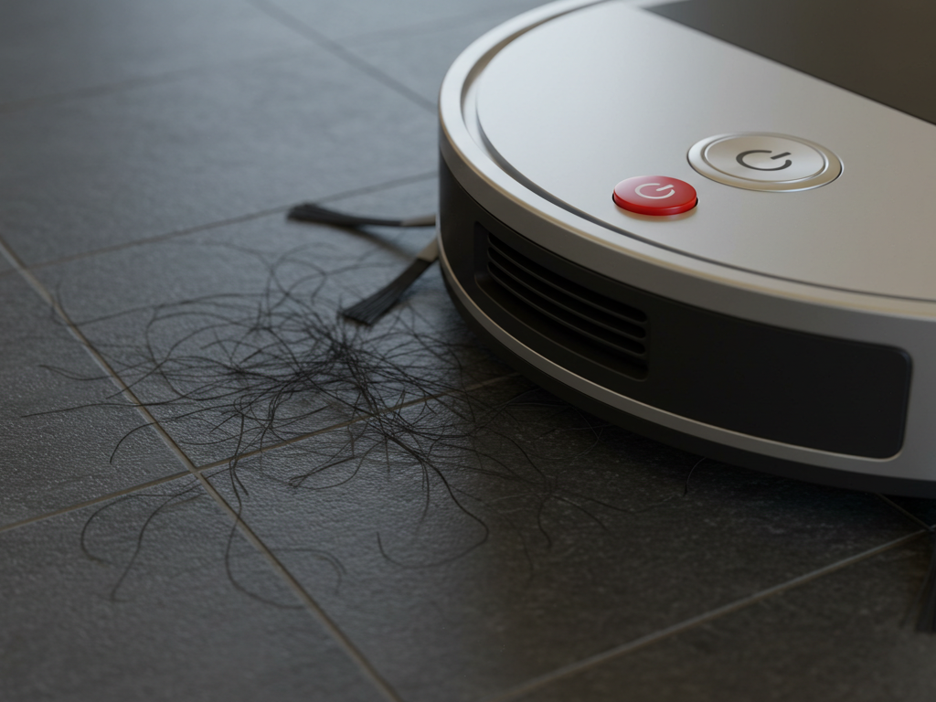vacuum cleaner cleaing hairs from the floor