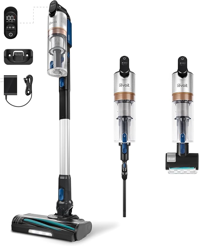 LEVOIT Cordless Vacuum Cleaner and its parts